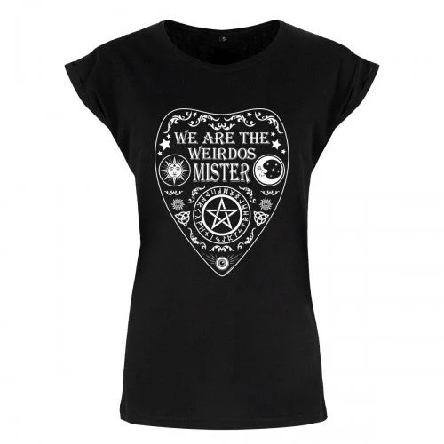 Grindstore Womens/Ladies We Are The Weirdos Mister Ouija T-Shirt Mesh Blend Leather Blend Suede Blend Grindstore Womens/Ladies We Are The Weirdos Mister Ouija T-Shirt Mesh Blend Leather Blend Suede Blend