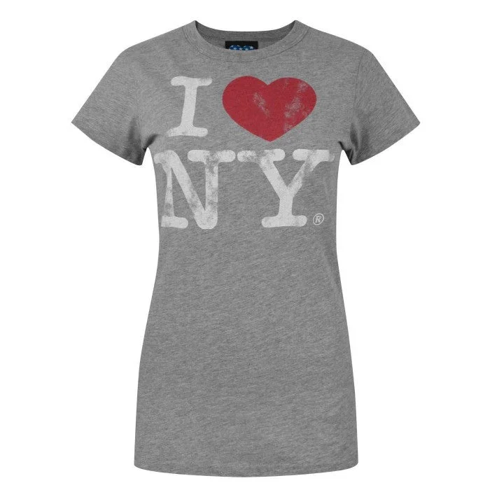 Junk Food Womens/Ladies I Love New York T-Shirt Spandex Blend Rayon Blend Denim Blend Junk Food Womens/Ladies I Love New York T-Shirt Spandex Blend Rayon Blend Denim Blend