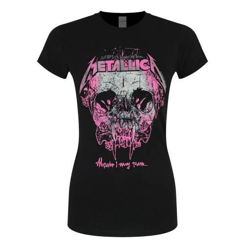 Metallica Womens/Ladies Wherever I May Roam T-Shirt Nylon Fabric Polyester Fabric Spandex Fabric Metallica Womens/Ladies Wherever I May Roam T-Shirt Nylon Fabric Polyester Fabric Spandex Fabric