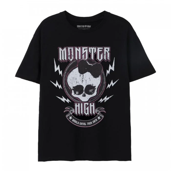 Monster High Womens/Ladies World Tour T-Shirt Collared Crew Neck Turtle Neck