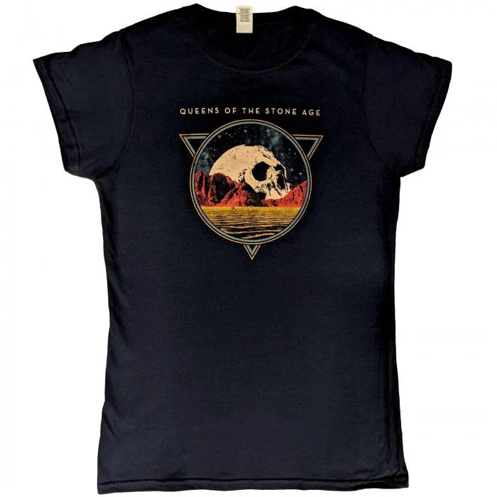 Queens Of The Stone Age Womens/Ladies Skull Cotton T-Shirt Real Fur Shearling Chenille Queens Of The Stone Age Womens/Ladies Skull Cotton T-Shirt Real Fur Shearling Chenille
