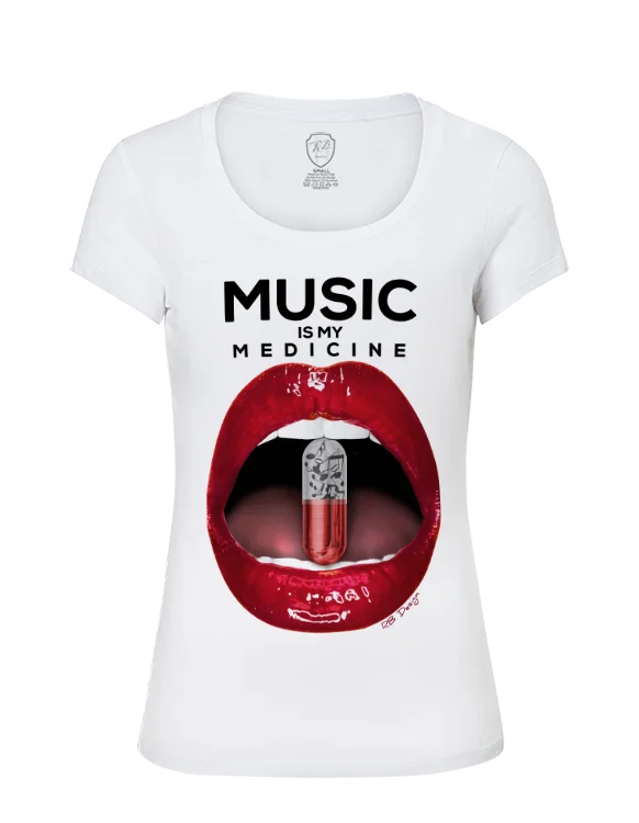 Red Lips Women's T-shirt Music Is My Medicine Ladies Festival Tank Top WD169 Chenille Brocade Lace Red Lips Women's T-shirt Music Is My Medicine Ladies Festival Tank Top WD169 Chenille Brocade Lace