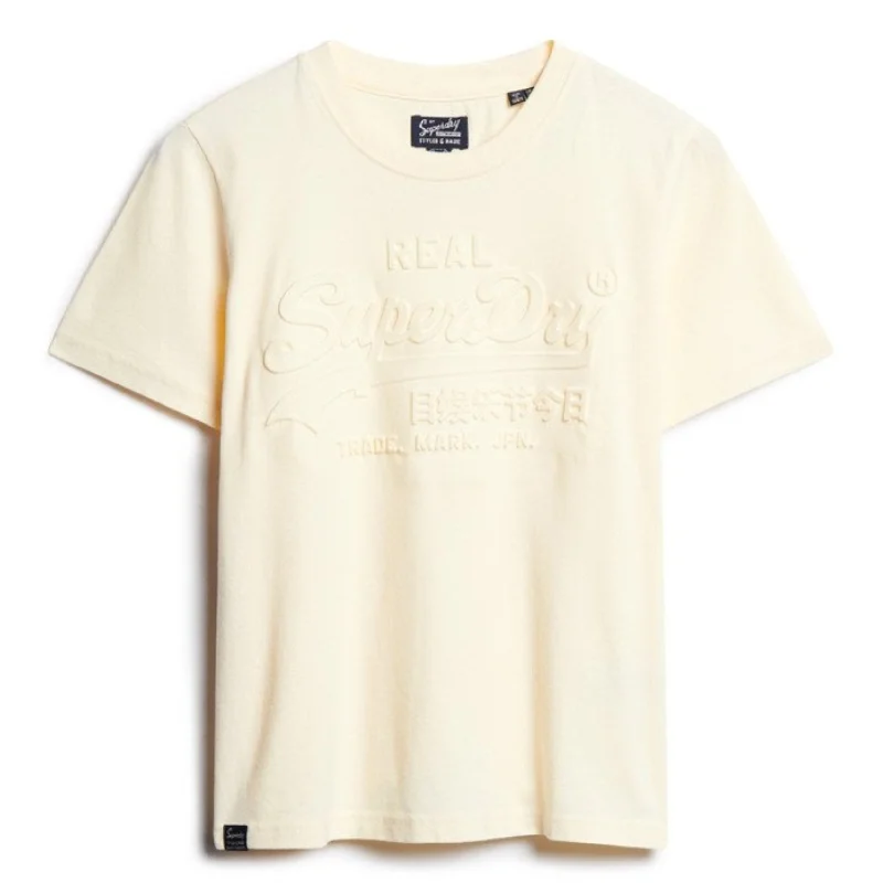 Rice White Embossed Relaxed T-Shirt Zippered Front Buttoned Front Snap Front