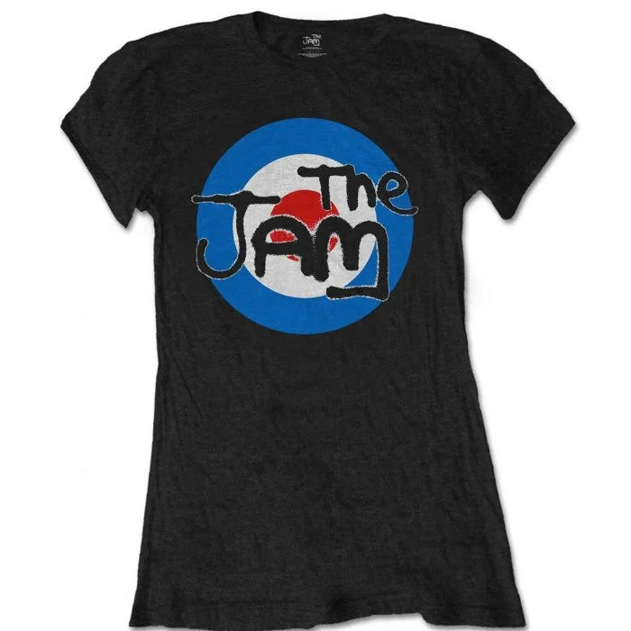 The Jam Womens/Ladies Target Logo Cotton T-Shirt Zippered Front Buttoned Front Snap Front The Jam Womens/Ladies Target Logo Cotton T-Shirt Zippered Front Buttoned Front Snap Front