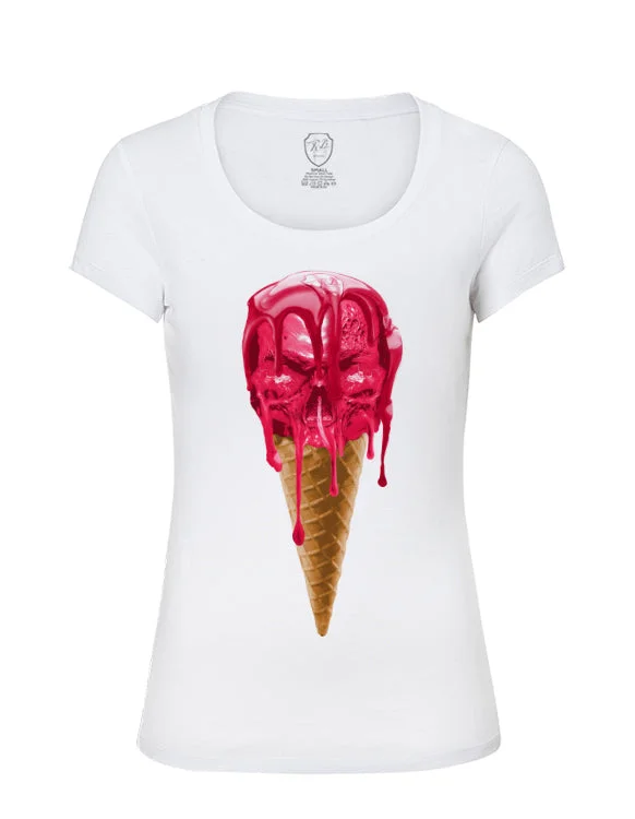 Unique RB Design Ice Cream Womens T-shirt Skull Graphic Tee WD222P Spandex Blend Rayon Blend Denim Blend Unique RB Design Ice Cream Womens T-shirt Skull Graphic Tee WD222P Spandex Blend Rayon Blend Denim Blend