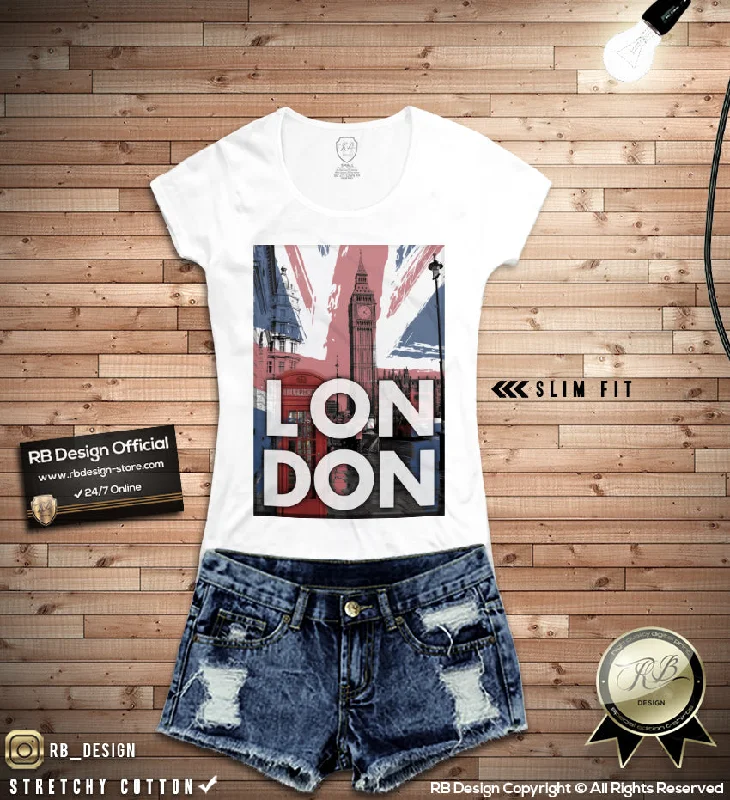 Women's London T-shirt UK Flag Big Ben Ladies Tank Top WD238 Oversized T-Shirt Spandex breathable Women's London T-shirt UK Flag Big Ben Ladies Tank Top WD238 Oversized T-Shirt Spandex breathable