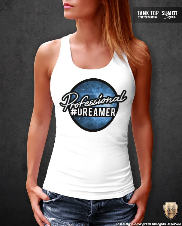 Women's Professional Dreamer T-shirt Ladies Hashtag Tank Top WD042 Blue Jersey Fabric Tulle Fabric Batik Fabric Women's Professional Dreamer T-shirt Ladies Hashtag Tank Top WD042 Blue Jersey Fabric Tulle Fabric Batik Fabric