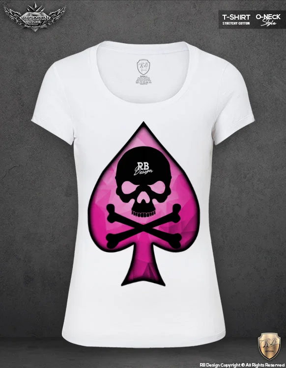 Women's RB Design Skull T-shirt Spades Tank Top WD277 Spandex Blend Rayon Blend Denim Blend Women's RB Design Skull T-shirt Spades Tank Top WD277 Spandex Blend Rayon Blend Denim Blend