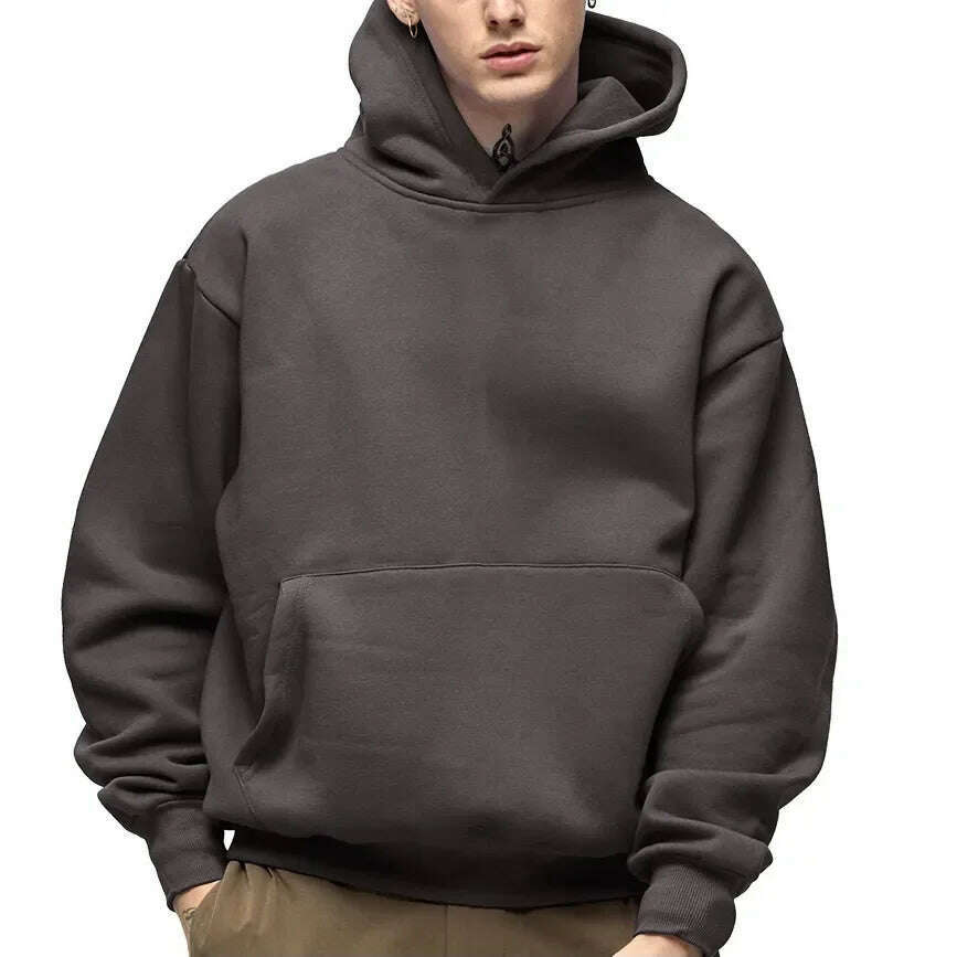 500GSM Heavy Weight Fashion Men's Hoodies New Autumn Winter Casual Thick Cotton Men's Top Solid Color Hoodies Sweatshirt Male Mesh Canvas Denim 500GSM Heavy Weight Fashion Men's Hoodies New Autumn Winter Casual Thick Cotton Men's Top Solid Color Hoodies Sweatshirt Male Mesh Canvas Denim
