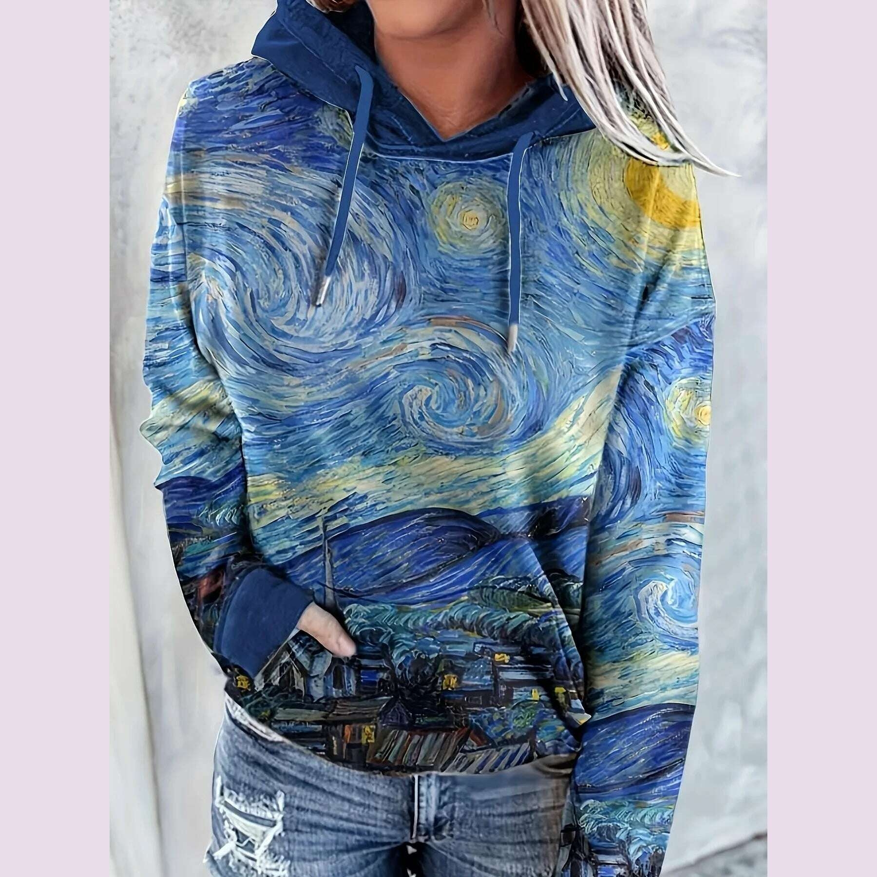Autumn Winter Van Gogh The Starry Night Sweater Women Men Hoodie Sweatshirts Pullover Fleece Clothes Gift Free Shipping Holiday Denim Fabric Leather Fabric Suede Fabric Autumn Winter Van Gogh The Starry Night Sweater Women Men Hoodie Sweatshirts Pullover Fleece Clothes Gift Free Shipping Holiday Denim Fabric Leather Fabric Suede Fabric