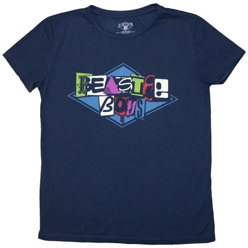 Beastie Boys Womens/Ladies Logo T-Shirt Striped Floral Plaid