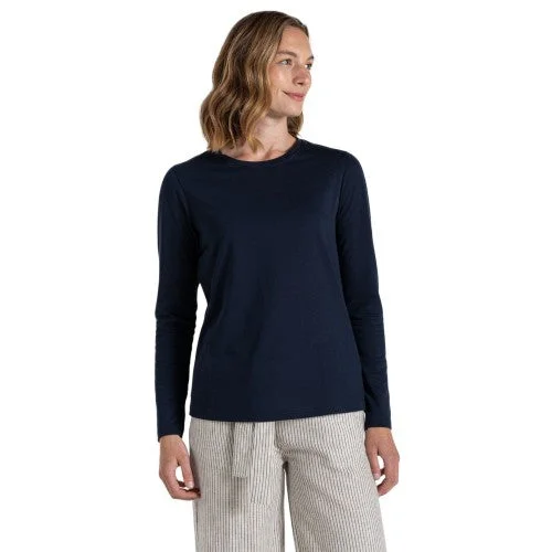 Craghoppers Womens/Ladies Akona Stripe Nosilife Long-Sleeved T-Shirt Fitted T-Shirt Seamless Stretchy