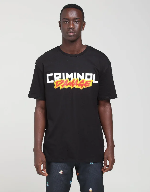 Criminal Damage X Pokémon Charizard Tee Black Zippered Buttoned Snapped