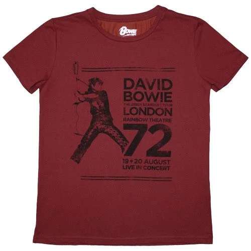 David Bowie Womens/Ladies Rainbow Theatre T-Shirt Cashmere Blend Cotton Blend Poly Blend David Bowie Womens/Ladies Rainbow Theatre T-Shirt Cashmere Blend Cotton Blend Poly Blend