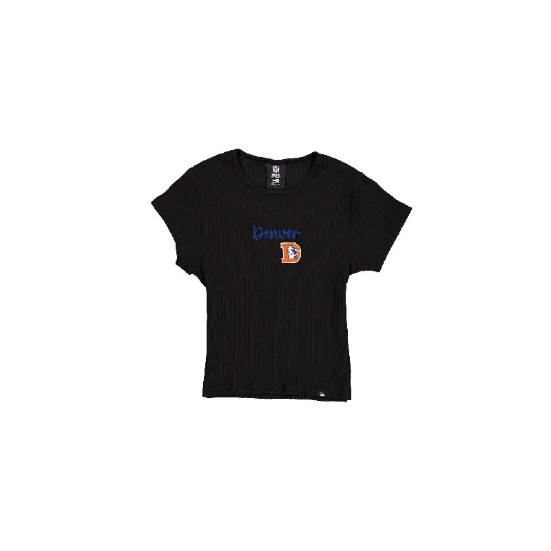 Denver Broncos Sport Classics Women's Baby Tee Oversized T-Shirt Spandex breathable