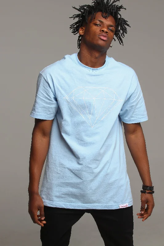 Diamond Supply Brilliant Tee Powder Blue Front Pockets Side Pockets Patch Pockets