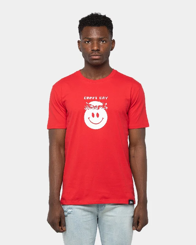 Draft Day Headtop SS Tee 	Red/White Elegant Classic Vintage
