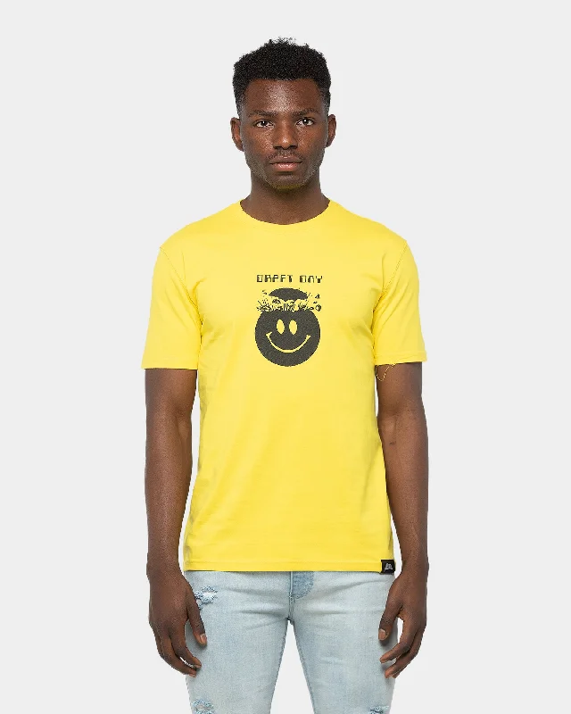 Draft Day Headtop SS Tee Yellow/Black Terry Blend Velvet Blend Canvas Blend
