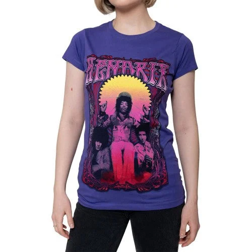 Jimi Hendrix Womens/Ladies Karl Ferris Wheel Cotton T-Shirt Silk Blend Satin Velvet