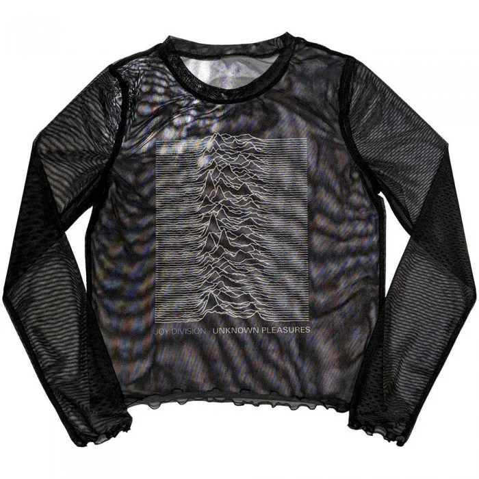 Joy Division Womens/Ladies Unknown Pleasures Long-Sleeved Crop T-Shirt Collared T-Shirt Boat Neck A-Line Joy Division Womens/Ladies Unknown Pleasures Long-Sleeved Crop T-Shirt Collared T-Shirt Boat Neck A-Line