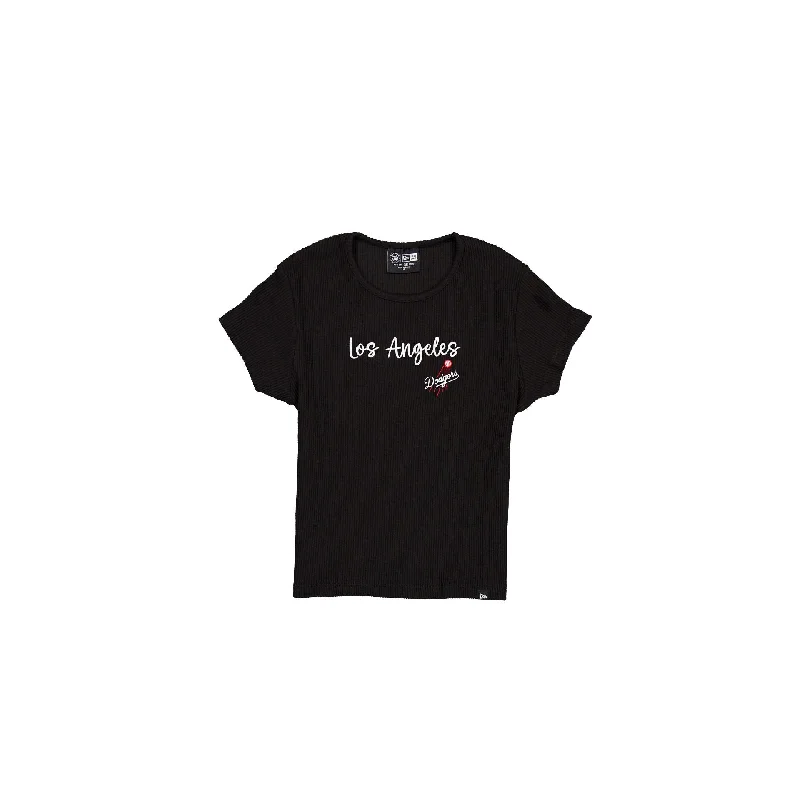 Los Angeles Dodgers Sport Classics Women's Baby Tee Plaid T-Shirt Polka Dot Checkered Los Angeles Dodgers Sport Classics Women's Baby Tee Plaid T-Shirt Polka Dot Checkered