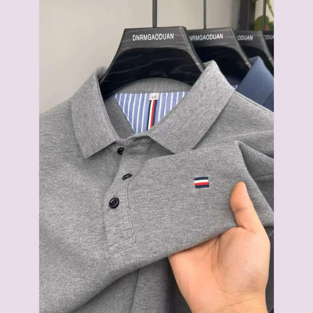Luxury brand classic embroidered POLO shirt men's short sleeve lapel summer high-quality ice silk breathable casual Paul T-shirt Nylon Fabric Polyester Fabric Spandex Fabric