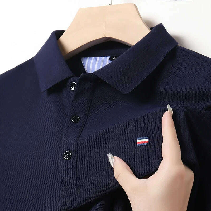 Men's Casual Fashion Polo Shirt Breathable and Comfortable Embroidered Top Satin Blend Silk Blend Wool Blend Men's Casual Fashion Polo Shirt Breathable and Comfortable Embroidered Top Satin Blend Silk Blend Wool Blend