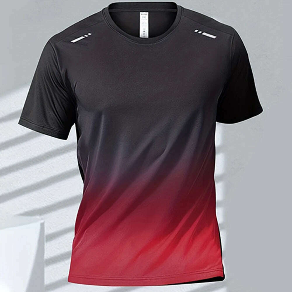 Men's T-shirts Sports Running T-shirt Quick-drying Gradient Short Sleeve Tees Outdoor Workout Basketball Training Running Outfit Front Pockets Side Pockets Patch Pockets Men's T-shirts Sports Running T-shirt Quick-drying Gradient Short Sleeve Tees Outdoor Workout Basketball Training Running Outfit Front Pockets Side Pockets Patch Pockets