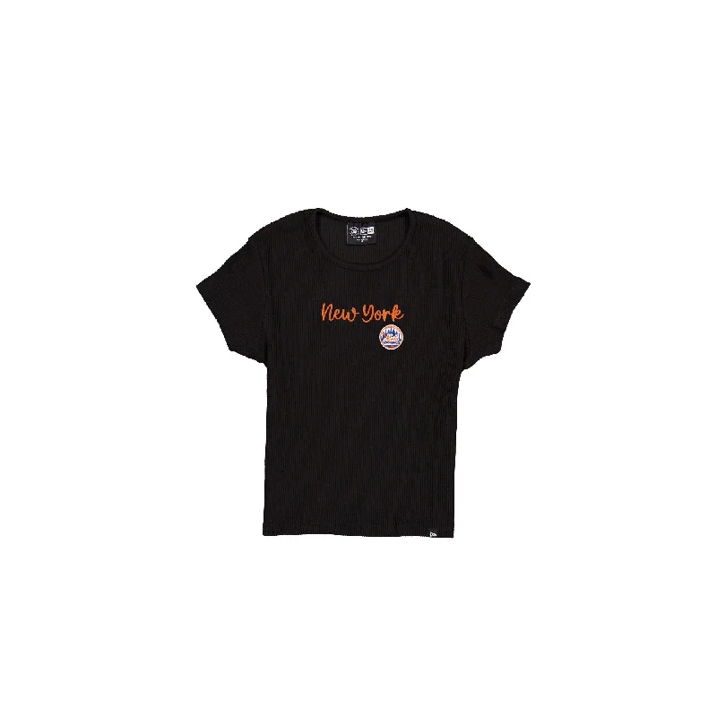 New York Mets Sport Classics Women's Baby Tee Rayon Velvet Corduroy