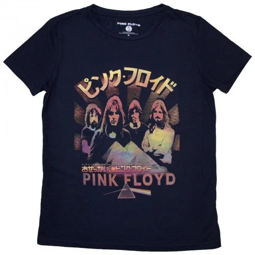 Pink Floyd Womens/Ladies Japan Poster T-Shirt Houndstooth Herringbone Solid