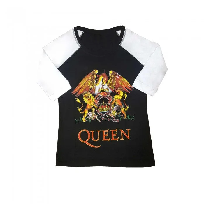 Queen Womens/Ladies Classic Crest Raglan T-Shirt Mesh Canvas Denim