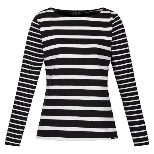Regatta Womens/Ladies Farida Striped Long-Sleeved T-Shirt Polka Dot Checkered Tartan Regatta Womens/Ladies Farida Striped Long-Sleeved T-Shirt Polka Dot Checkered Tartan
