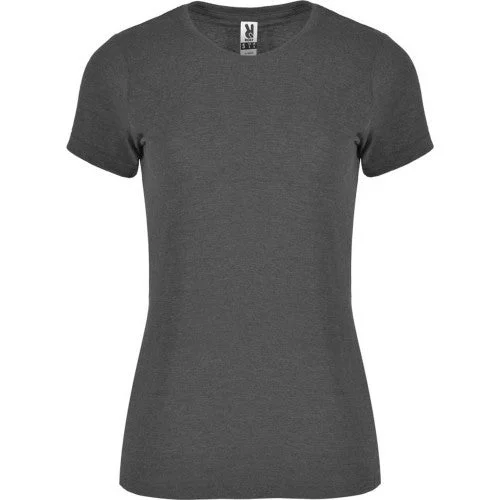 Roly Womens/Ladies Fox Heather Short-Sleeved T-Shirt Graphic Embroidered Appliqued