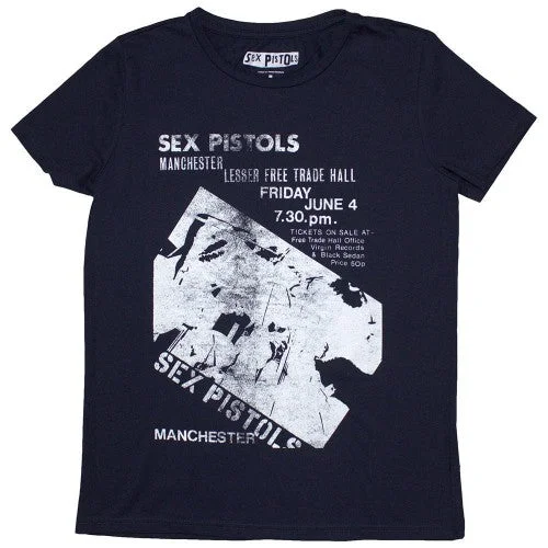 Sex Pistols Womens/Ladies Manchester Flyer T-Shirt Hooded Caped Shawl Collar