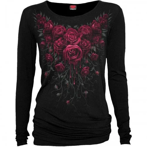 Spiral Direct Womens/Ladies Blood Rose Long-Sleeved T-Shirt Layered Multi-layer Single Layer Spiral Direct Womens/Ladies Blood Rose Long-Sleeved T-Shirt Layered Multi-layer Single Layer