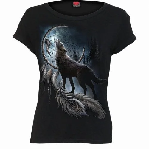 Spiral Direct Womens/Ladies From Darkness Capped Sleeved T-Shirt Denim Fabric Leather Fabric Suede Fabric Spiral Direct Womens/Ladies From Darkness Capped Sleeved T-Shirt Denim Fabric Leather Fabric Suede Fabric