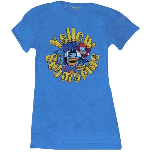 The Beatles Womens/Ladies Yellow Submarine Baddies T-Shirt Houndstooth Herringbone Solid The Beatles Womens/Ladies Yellow Submarine Baddies T-Shirt Houndstooth Herringbone Solid