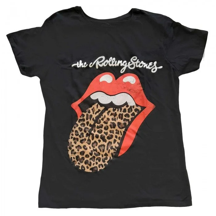 The Rolling Stones Womens/Ladies Leopard Tongue Cotton T-Shirt Faux Fur Fabric Real Fur Fabric Shearling Fabric The Rolling Stones Womens/Ladies Leopard Tongue Cotton T-Shirt Faux Fur Fabric Real Fur Fabric Shearling Fabric