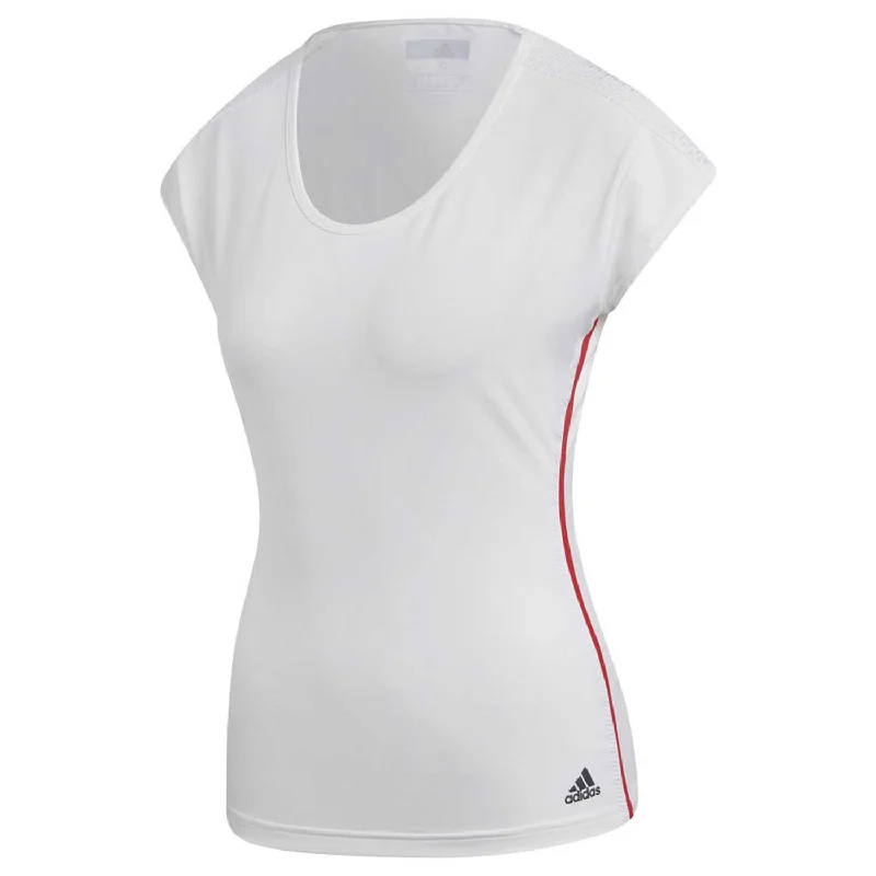 adidas Womens Barricade Tennis T-Shirt Asymmetrical Pockets Print
