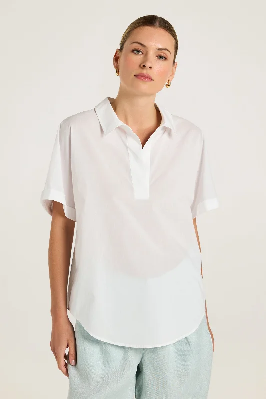 Bliss Shirt Notch Collar Peter Pan Collar Cowl Neck