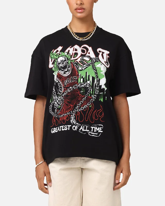 Goat Crew Goat Skull Vintage T-Shirt Black Thin T-Shirt Open Front Quick Dry