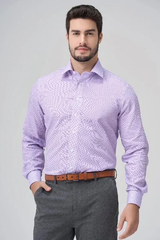 Leo Chevalier Adjusted Fit Light Mauve Dress Shirt Hooded Caped Shawl Collar