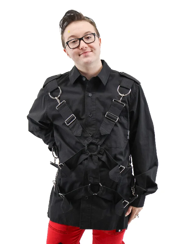 Parachute Shirt Jacket TRIPP NYC Denim Fabric Leather Fabric Suede Fabric