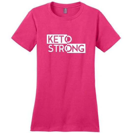 Women's Keto T-Shirt Keto Strong Ladies Perfect Weight Tee Zippered Buttoned Snapped