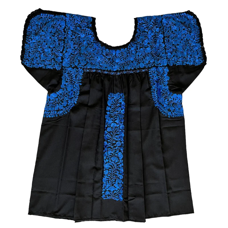 Black/Blue Short Sleeve Blouse (Large/XL) Sleeveless Summer Blouse