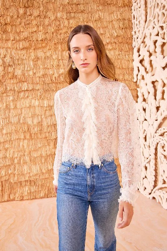 Cecile Blouse - Cowrie Feminine Tie Blouse