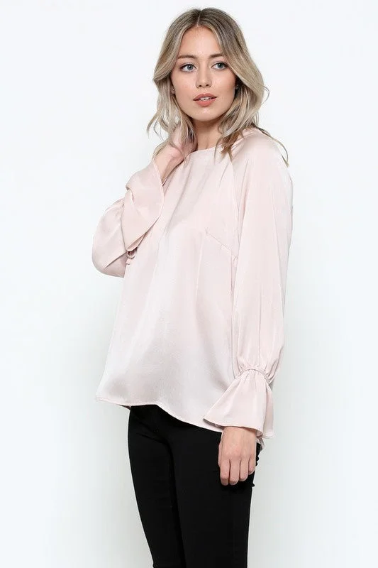 Classy Bell Sleeve Blouse Peter Pan Blouse