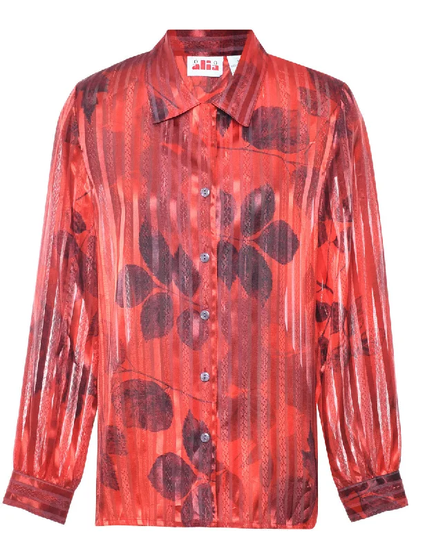 Foliage Blouse - L Cotton Casual Blouse