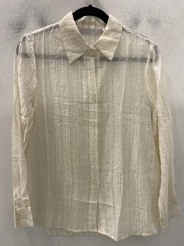 Long Sleeve Button Down Studded Blouse Backless Summer Blouse