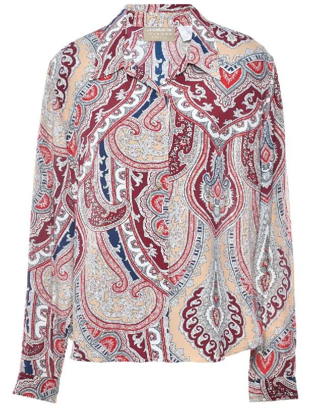 Long Sleeved Petite Blouse - L Relaxed Fit Blouse